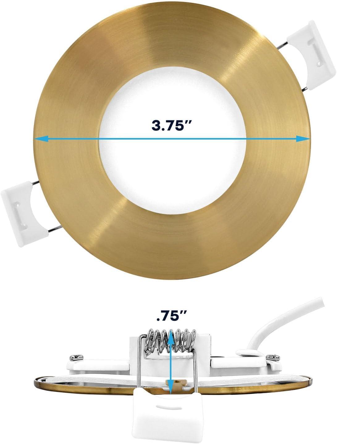 Luxrite LR23751 LR23857-1PK 3'' Tunable Color Temperature Dimmable Air-Tight IC Rated LED Canless Recessed Lighting Kit