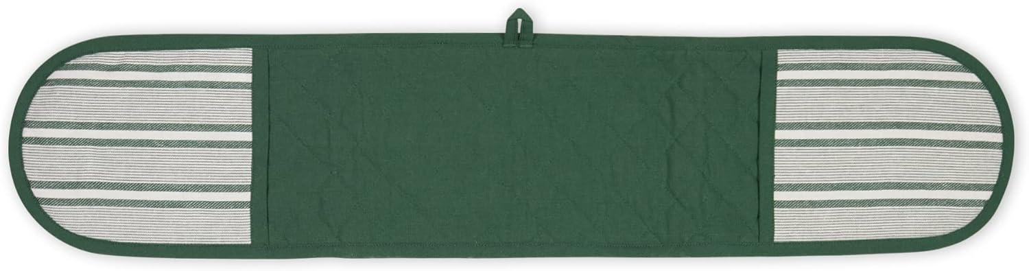 Dark Green Cotton Extra Long Double Oven Mitt