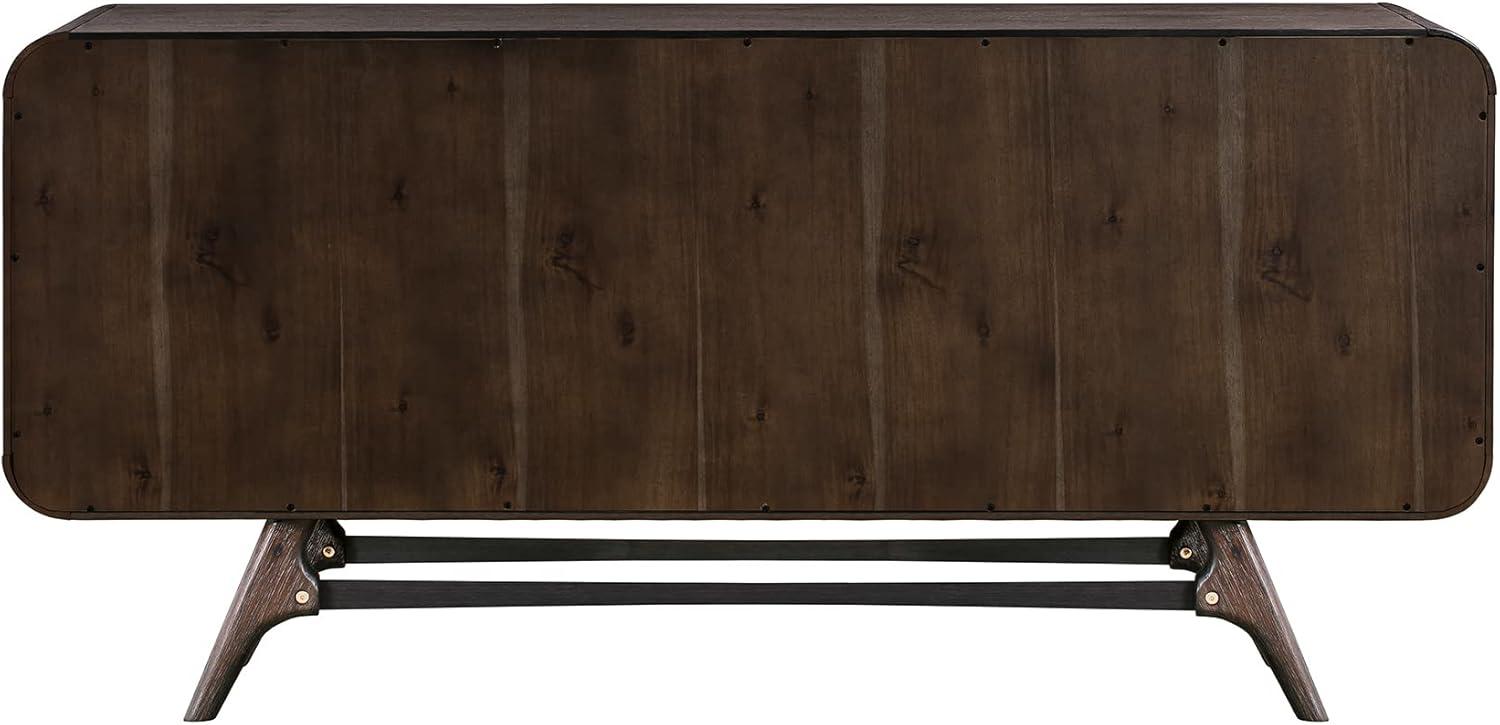 Kendra Brown Acacia Wood 3-Drawer Sideboard Buffet