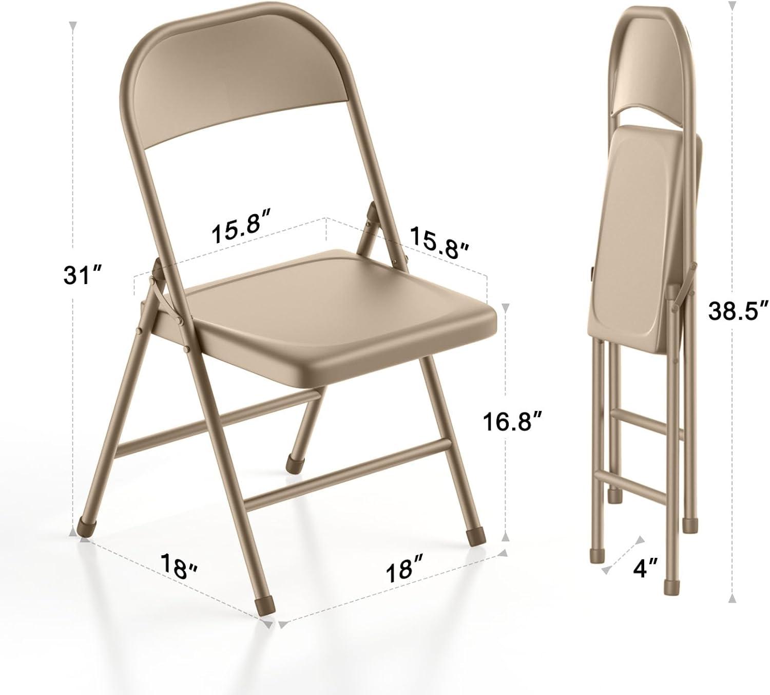 Commercialine Steel Folding Chair Set (Set of 4)