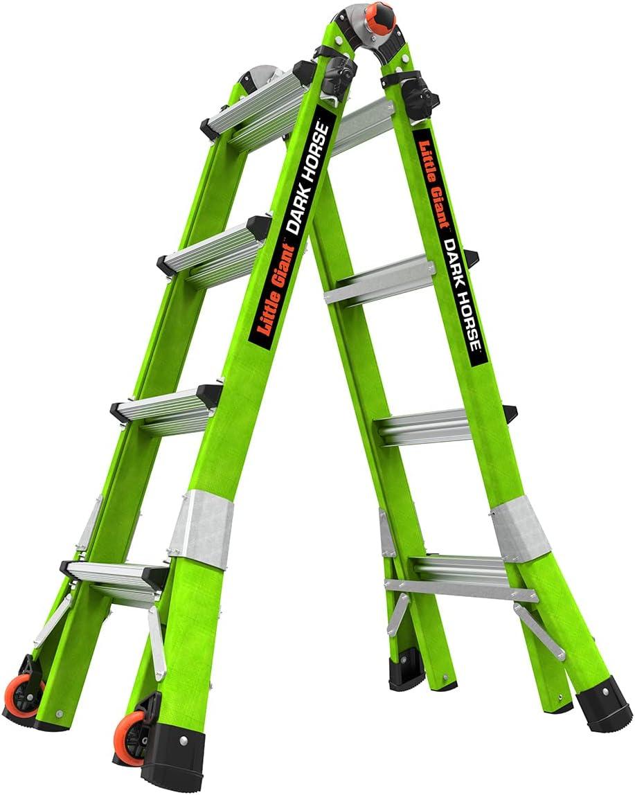 Little Giant Ladder Systems Multipurpose Dark Horse Ladder, 4 to 7 ft, Fiberglass Multi-color