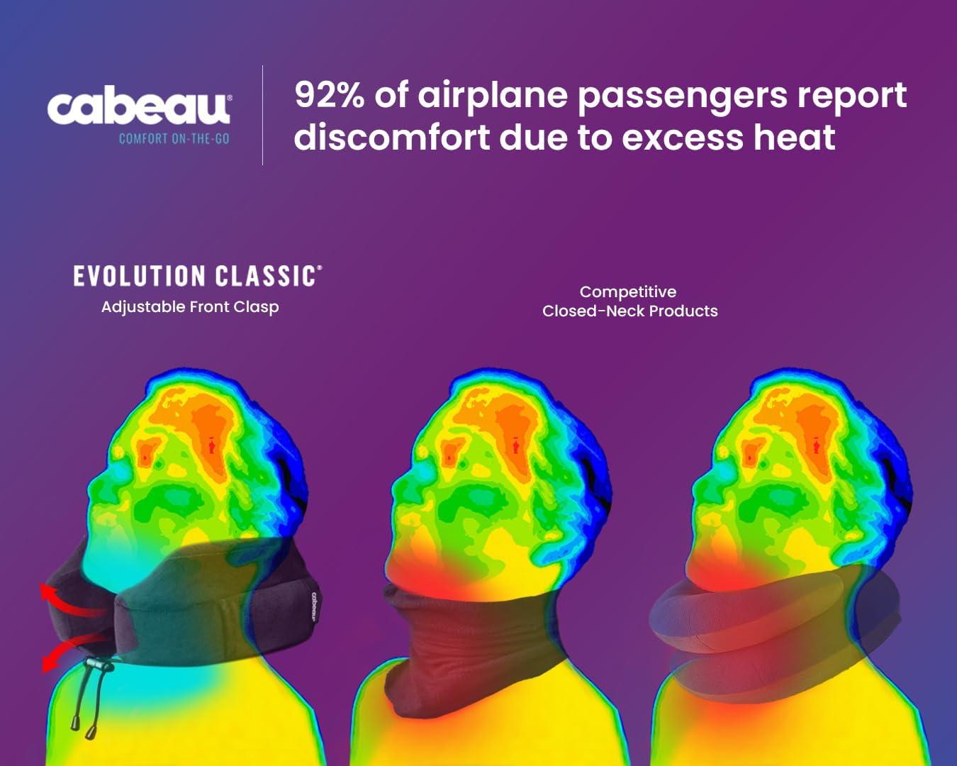 Cabeau Evolution Classic Memory Foam Travel Neck Pillow, Adjustable, One Size, Midnight Black