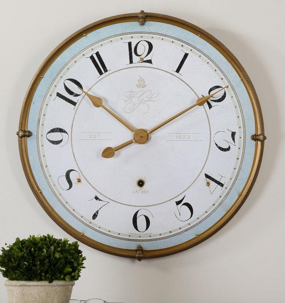 Uttermost Torriana 32" Round Vintage-Style Wall Clock