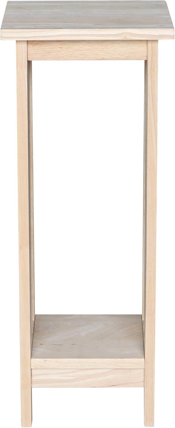 Mission Plant Stand Unfinished 30" - International Concepts: Hardwood Square Freestanding Indoor Holder