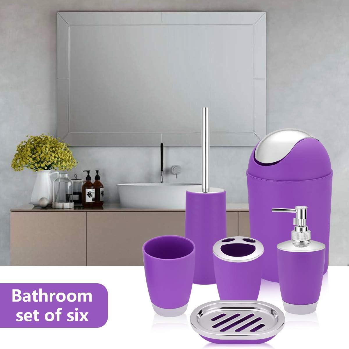 6 Pieces Bathroom Accessories Sets, Bathroom Set Ensemble Bathroom Toothbrush Holder Set