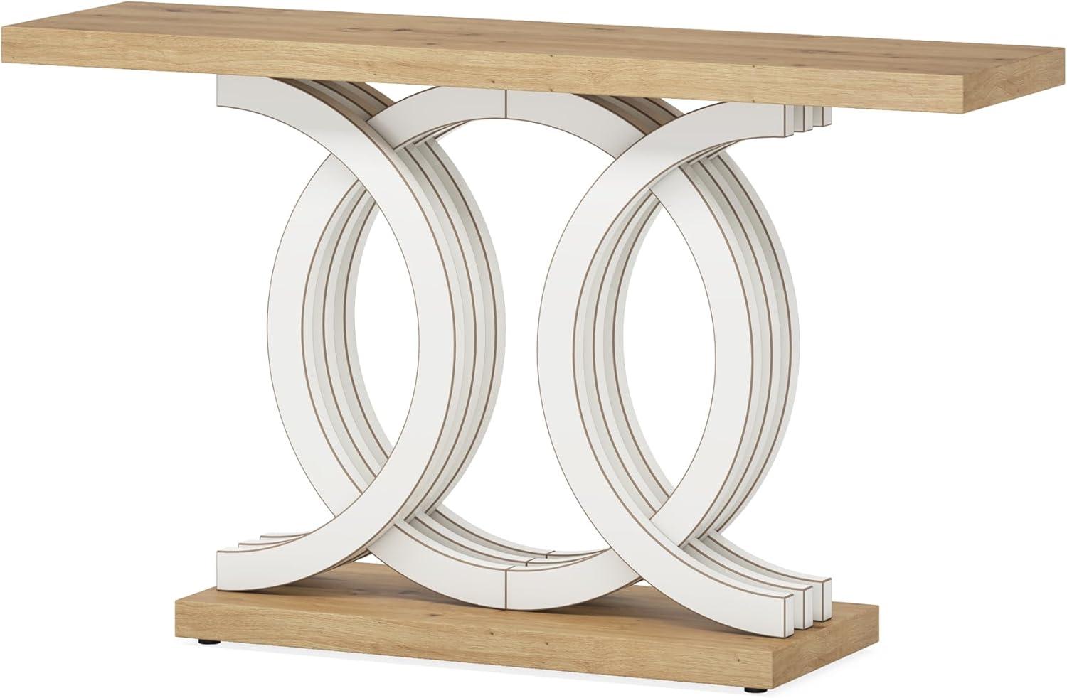 Hommoo 55 Inch Console Table with Geometric Base