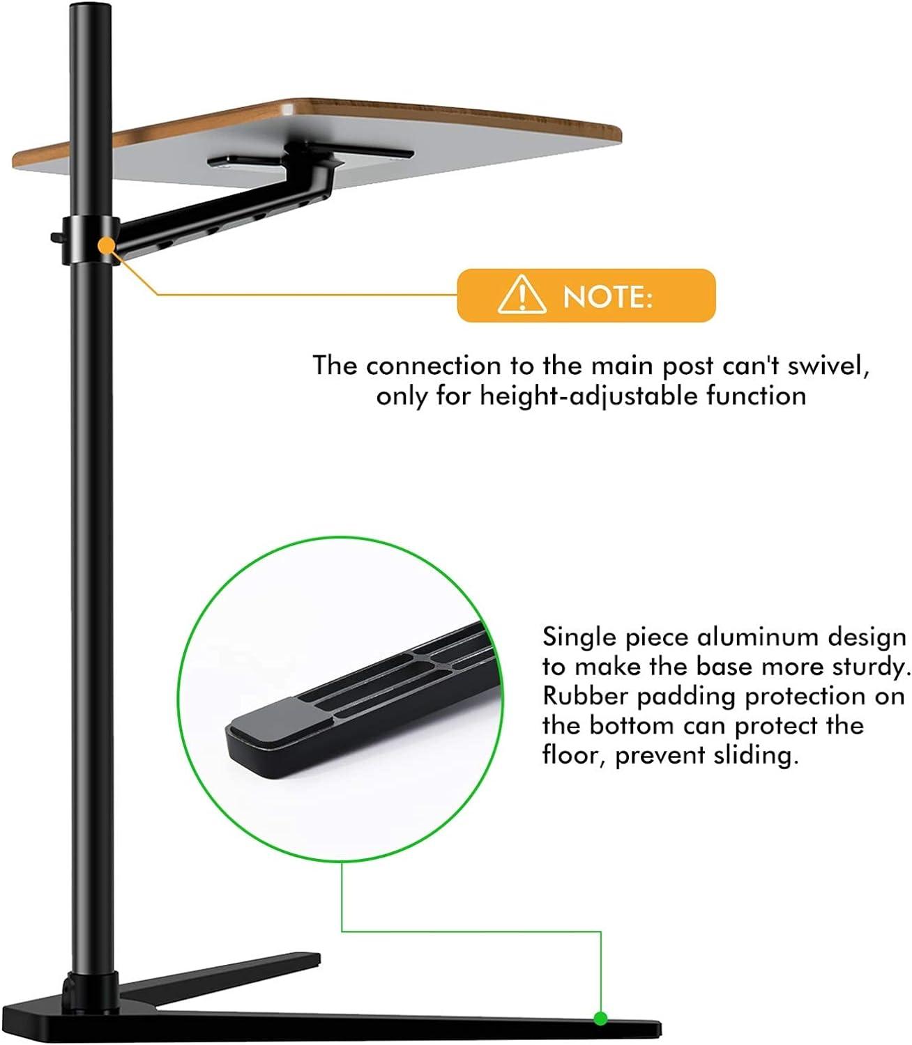 Adjustable Aluminum Laptop Stand with Dark Wood Top