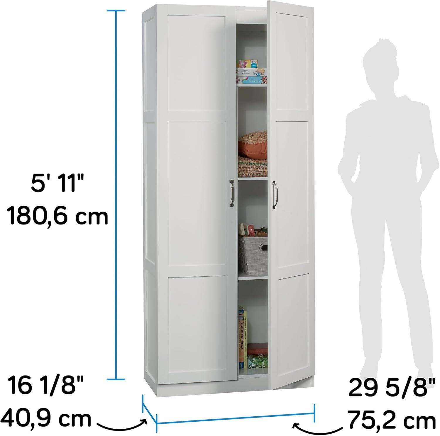 White Particle Board Bathroom Storage Cabinet with Adjustable Shelving