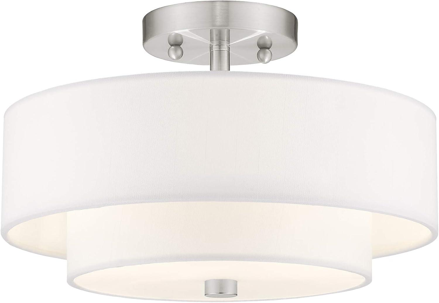 Livex Lighting Claremont 2 - Light Semi-Flush Mount in  Brushed Nickel