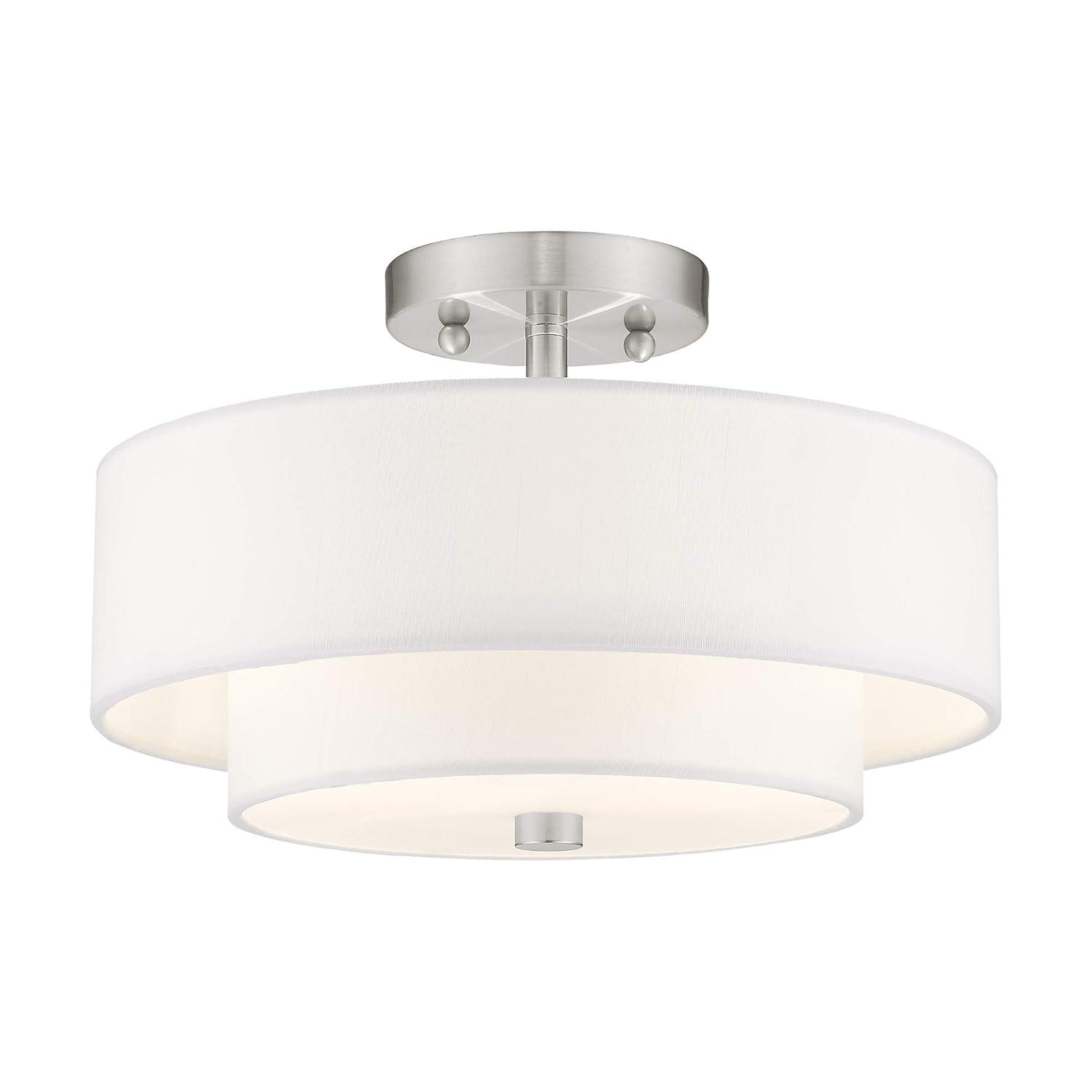 Livex Lighting Claremont 2 - Light Semi-Flush Mount in  Brushed Nickel