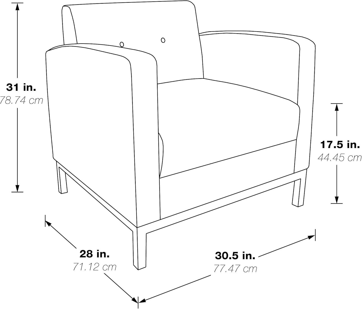 OSP Home Furnishings Wallstreet Armchair in White Faux Leather