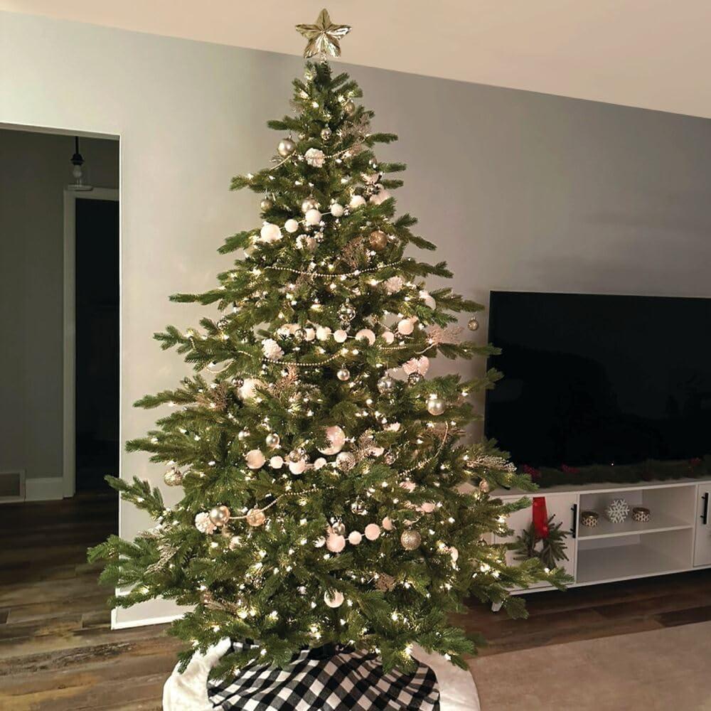 Fraser Hill Farm Foxtail Pine Christmas Tree, 6.5 Feet Tall | Artificial Tree Includes Easy to Connect Clear Smart Lights | Perfect Holiday Decor for the Home | FFFX065-5GR