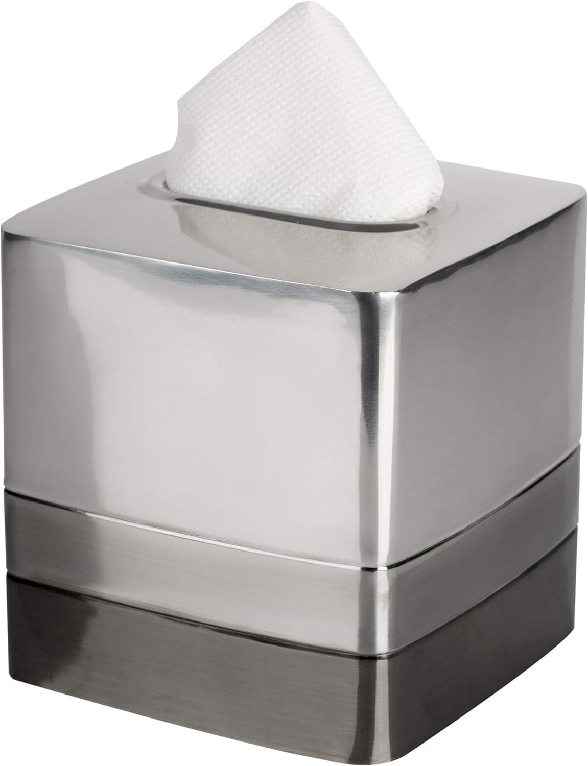 Triune Tone Stainless Steel Boutique Tissue Box Cover - Nu Steel