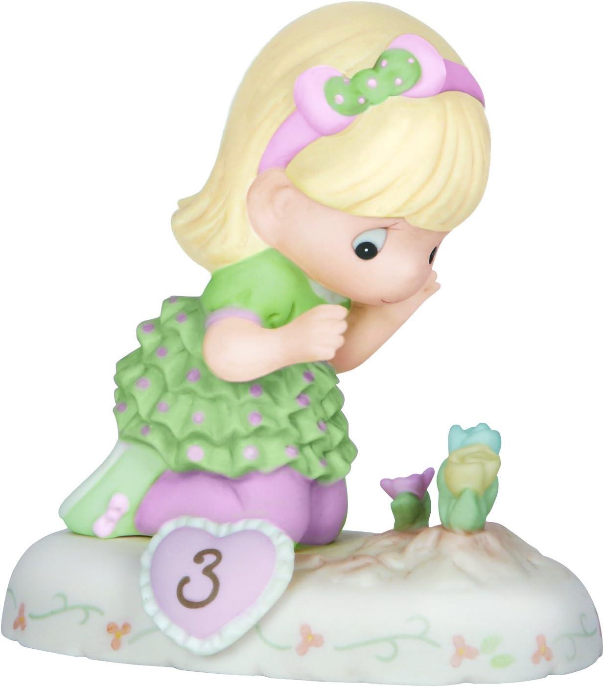 Blonde Girl with Flowers Porcelain Figurine, 4-Inch