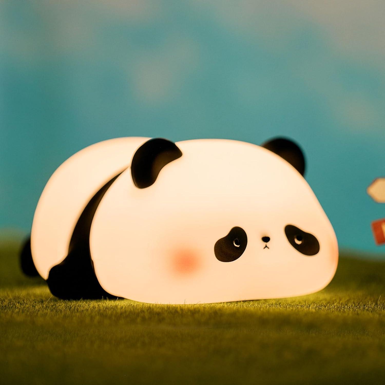 Cute Rechargeable Silicone Panda Night Light for Kids