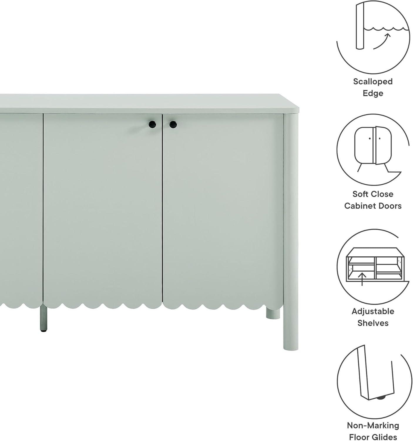 Modway Emmeline 66" 4-Door Scalloped Sideboard Cabinet