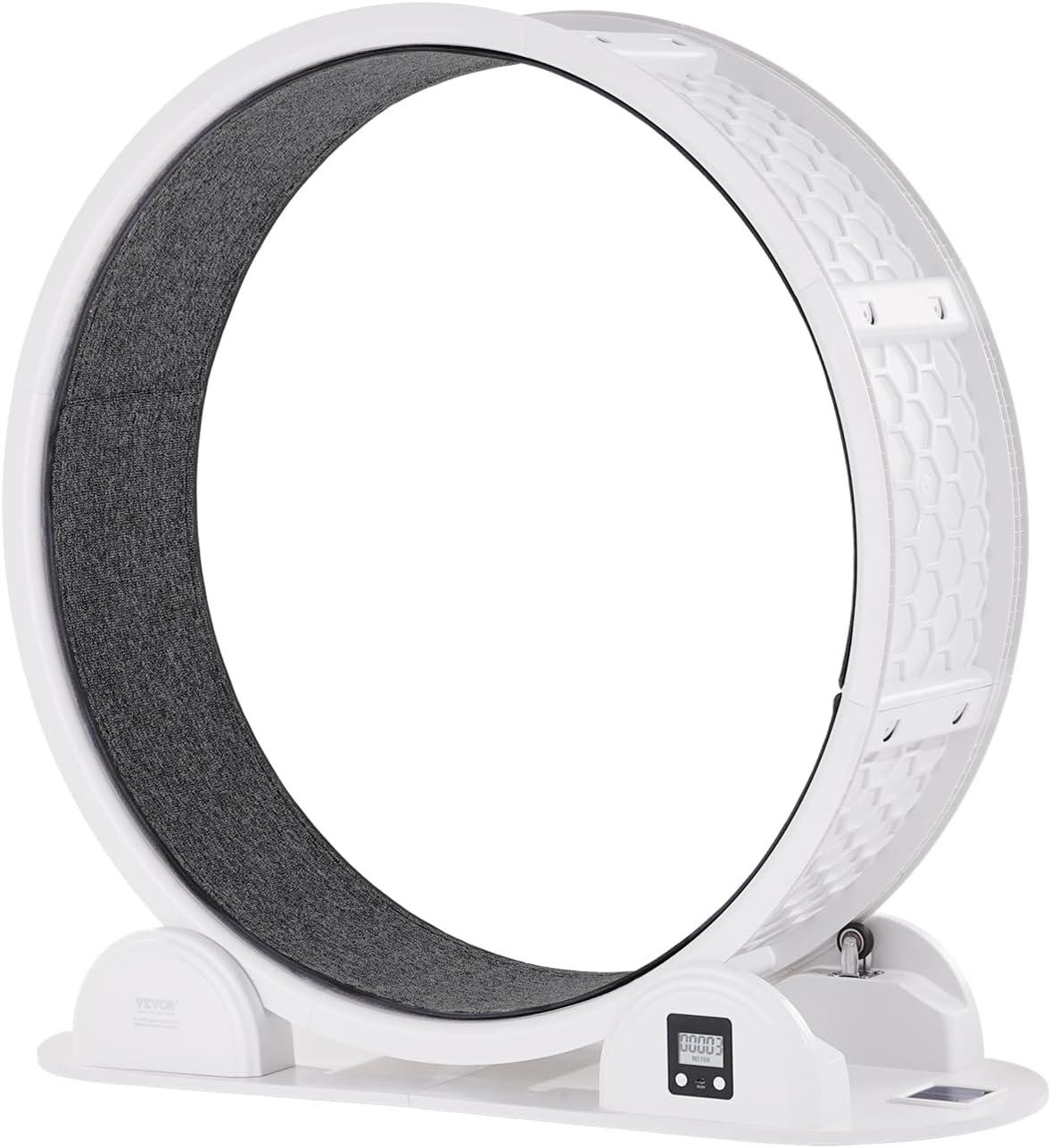 Large White and Gray ABS Cat Exercise Wheel with Pedometer