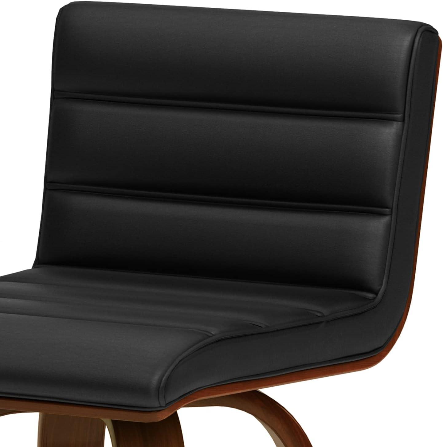 Simpli Home Roland Swivel Upholstered Mid-Century Modern Stool with Padded Seat and Back