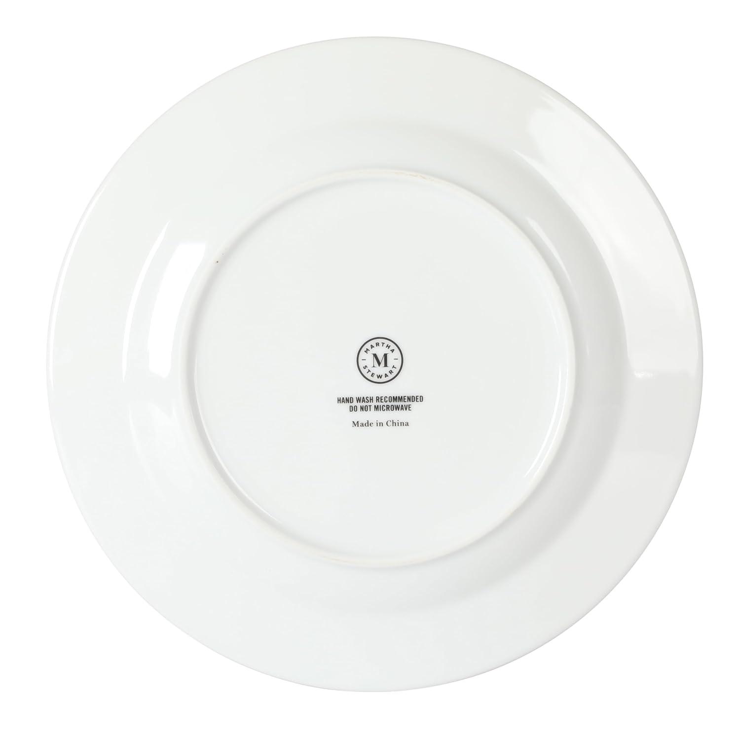 Martha Stewart Martha Stewart Gracie Lane High Fired Porcelain Plates and Bowls Set White w/ Gold Band