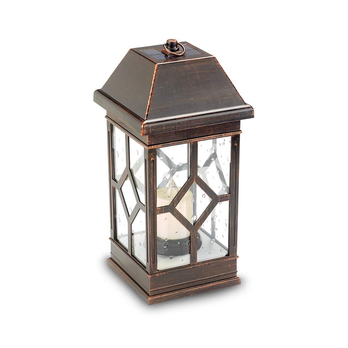 15 in. San Felipe II Solar Lantern - Bronze