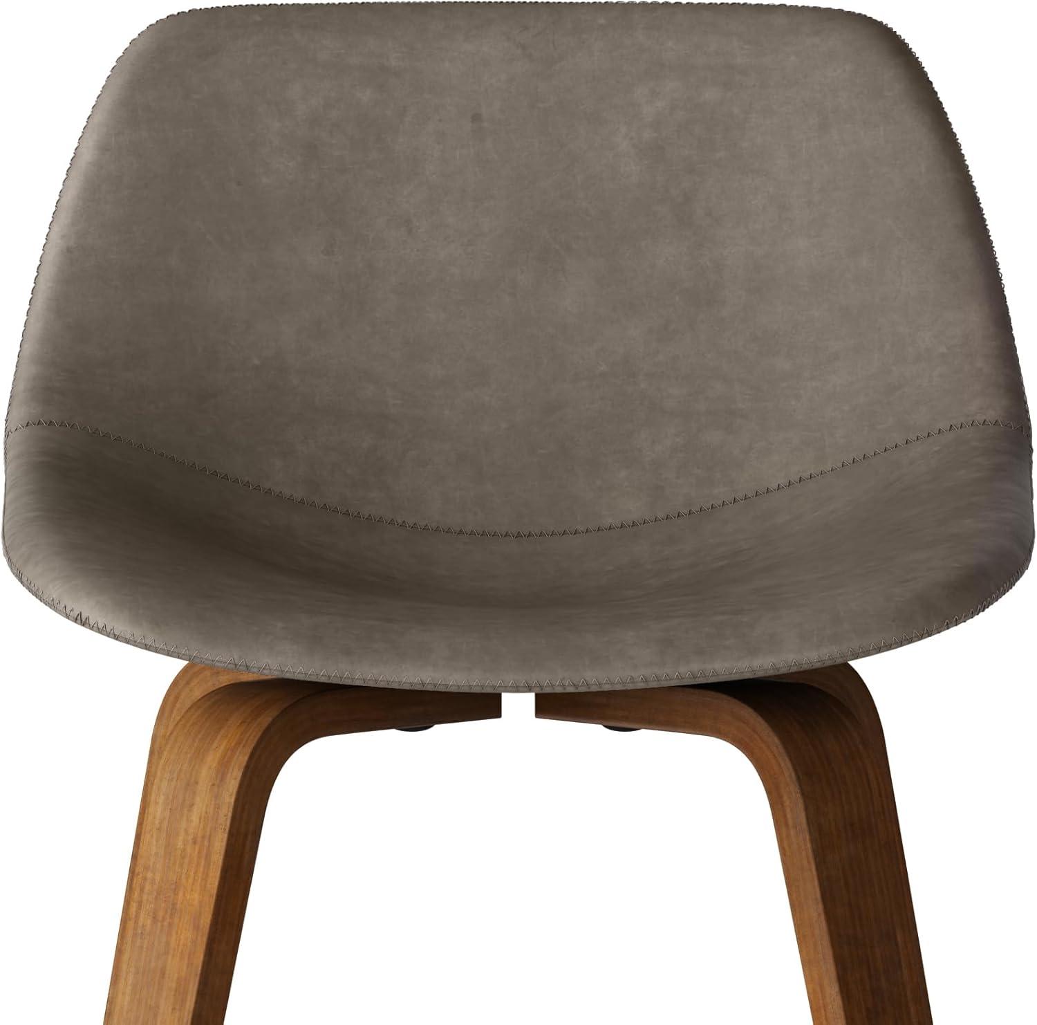 Simpli Home Randolph Upholstered Bentwood Mid-Century Modern Bar & Counter Stool with Chrome Footrest (Set of 2) (Set of 2)