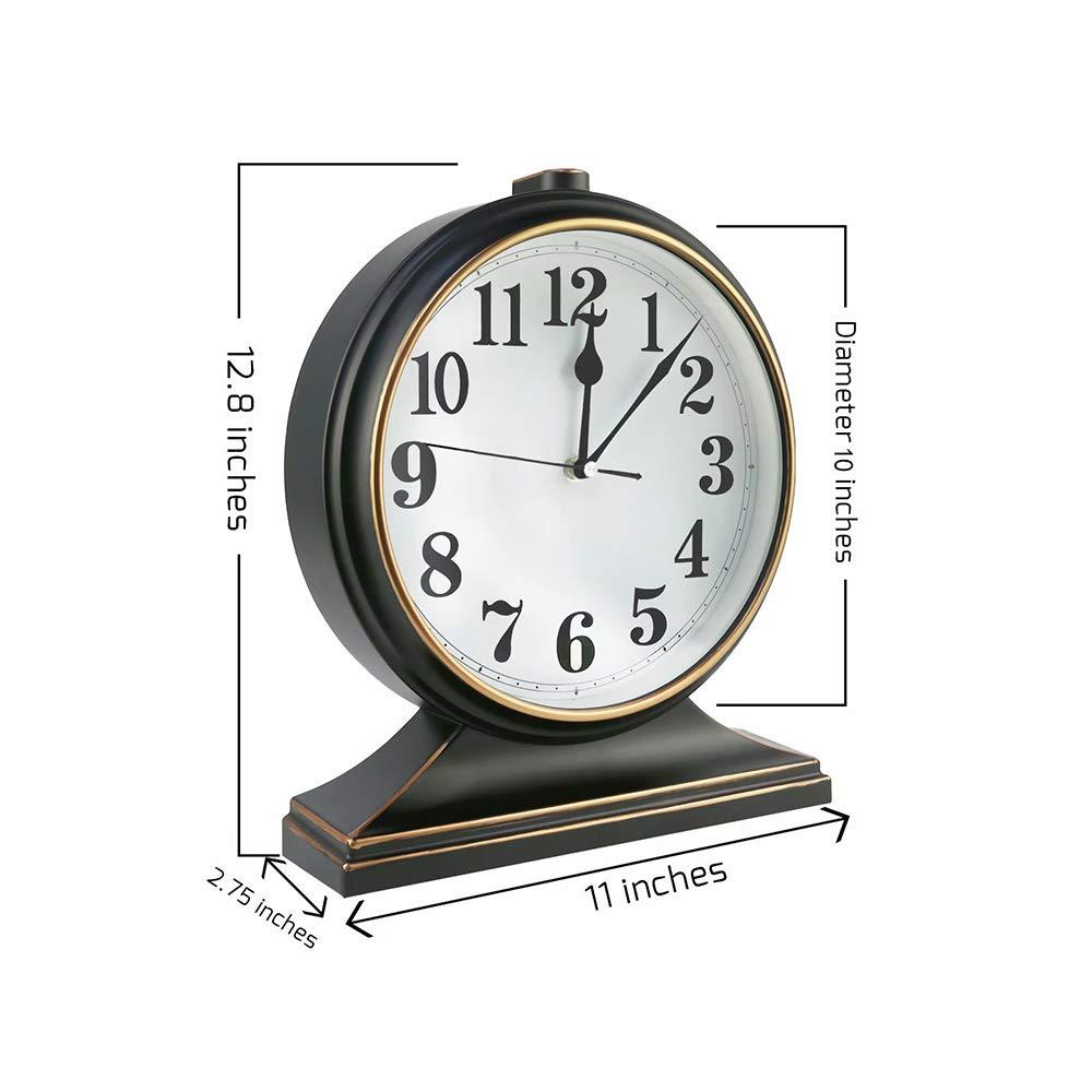Table Clock-Modern Table Clock Silent-Non-Ticking 10-inch dial, Clear and Easy to Read, Used for Living Room, Bedroom Decoration