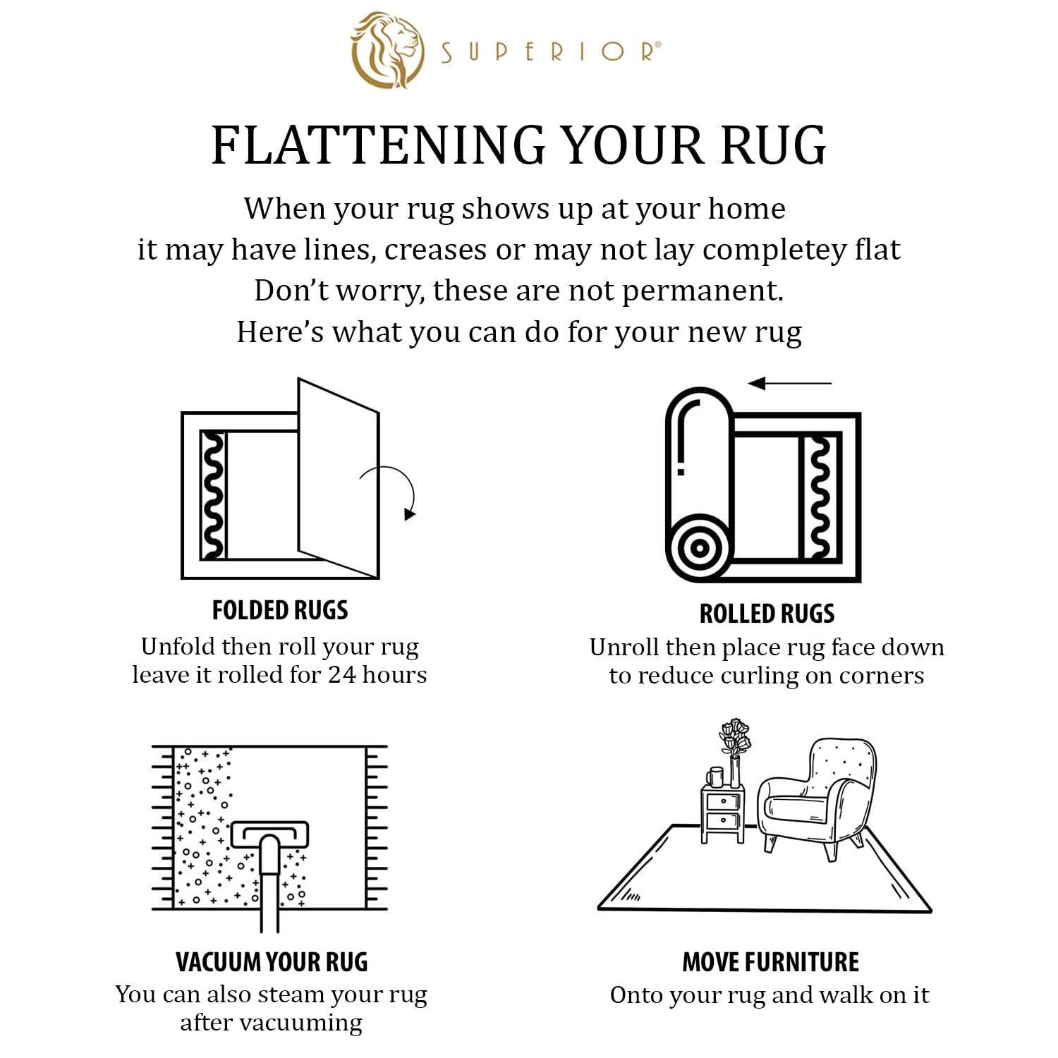 Superior Rockwood Geometric Indoor Area Rug, 5' x 8', Light Blue-Ivory