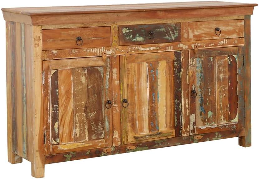 Coaster Company Reclaimed Wood 3-Door Accent Cabinet, Dark and Light Brown