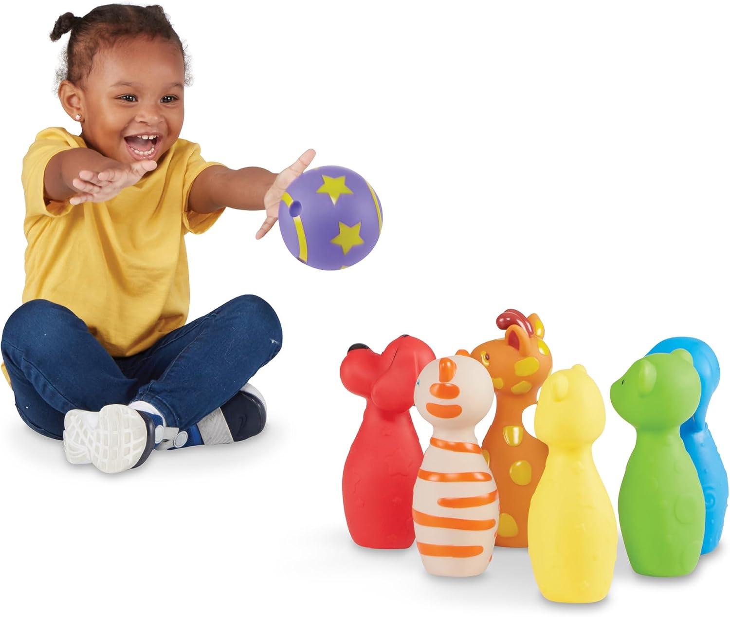 Melissa & Doug K's Kids Bowling Friends Play Set and Game With 6 Pins and Convenient Carrying Case