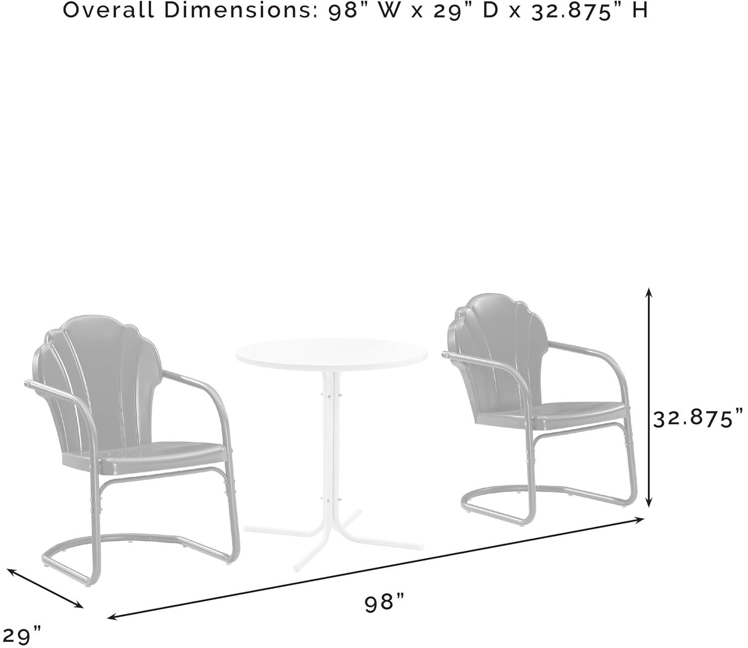 Crosley Tulip 3 Piece Retro Outdoor Bistro Set in Lavender