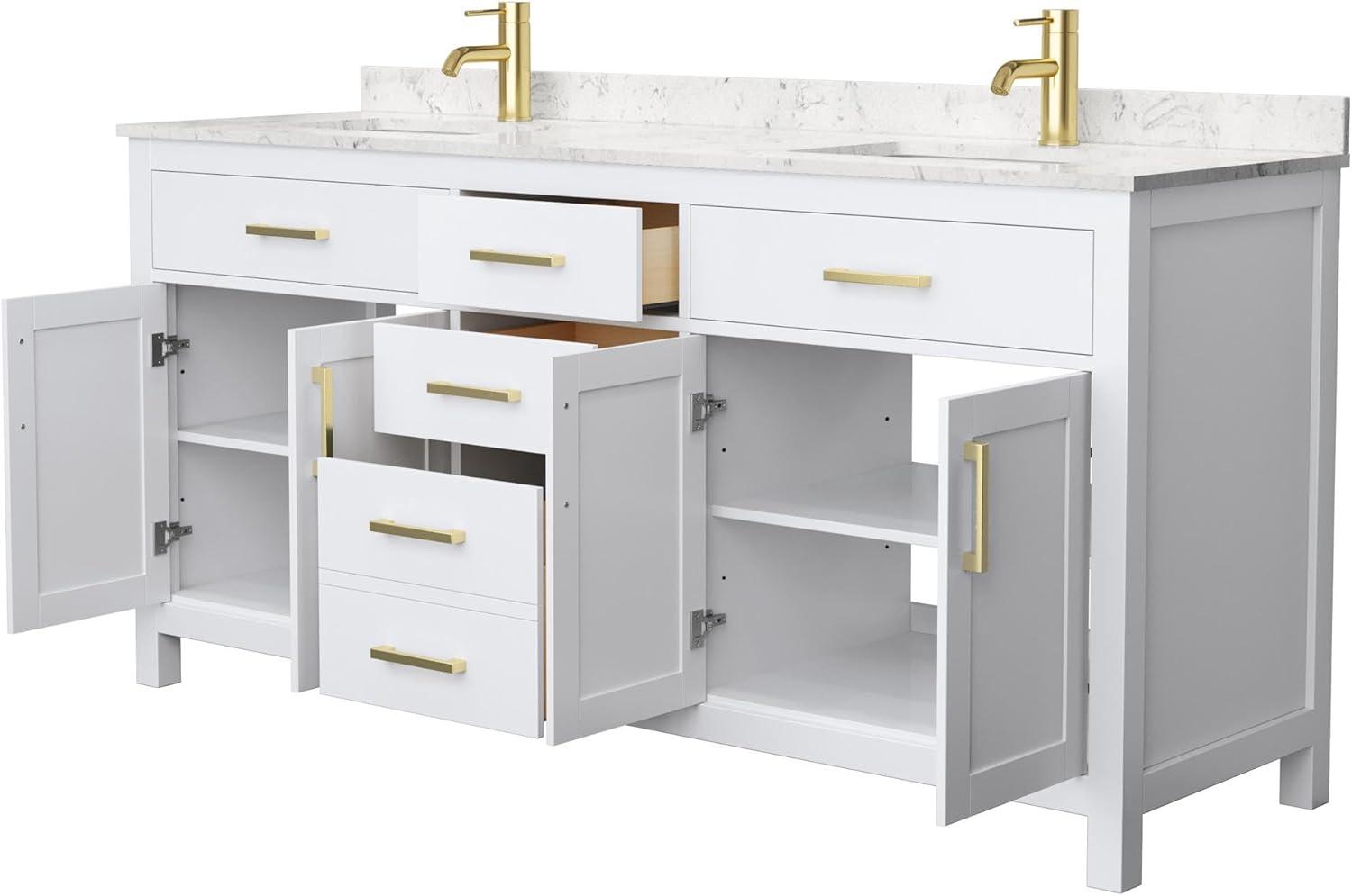 Beckett 72" Freestanding Double Bathroom Vanity with Cultured Marble Top