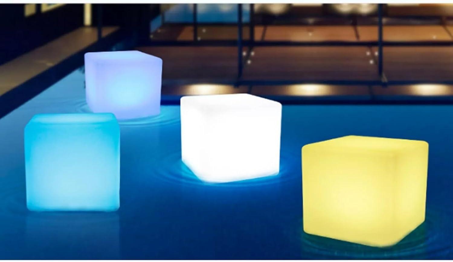 Rechargeable LED Cube Chair, 16 Colors Remote Conctrol Glow Furniture Stool Table with 4 Lighting Modes, LED Fun Seat Furniture Night Light for Home Outdoor Pool Bar Party Deco ﻿ (16 inch)