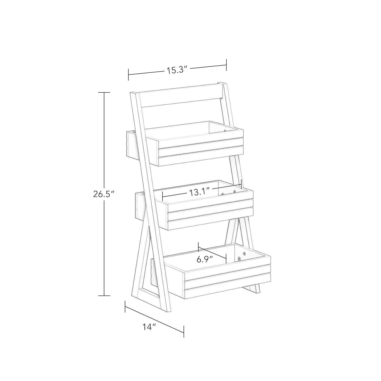 RiverRidge Home RiverRidge Home Lightweight Portable 3-Shelf Storage Caddy Organizer - White