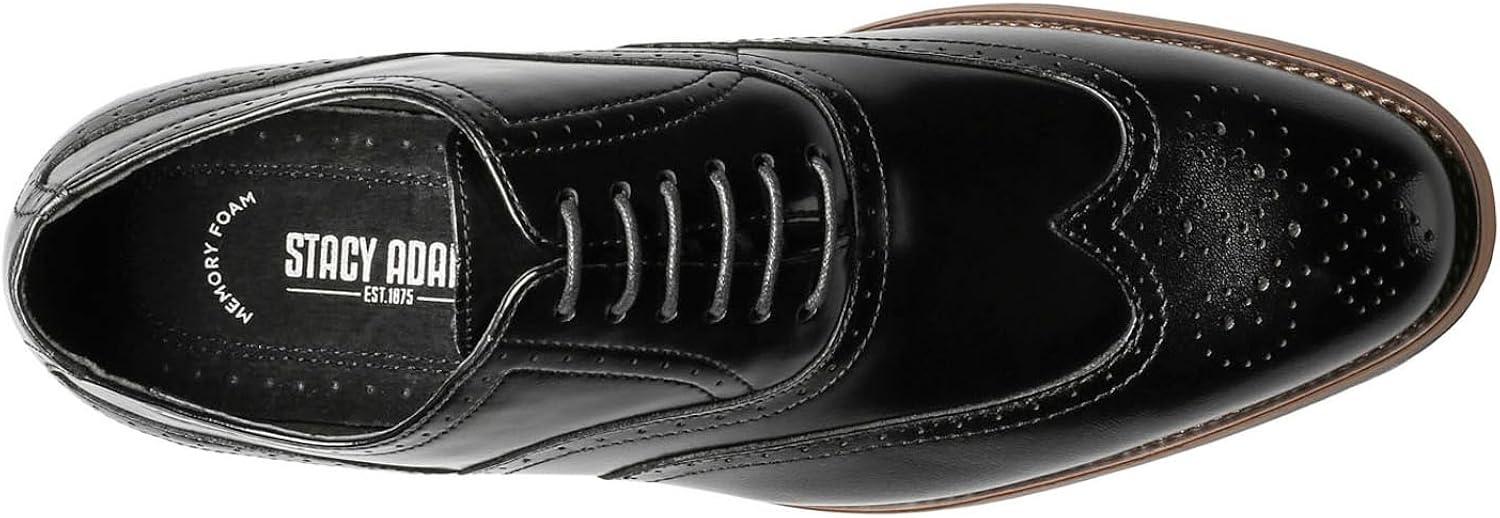 Men's Black Genuine Leather Lace-up Formal Oxford Shoes