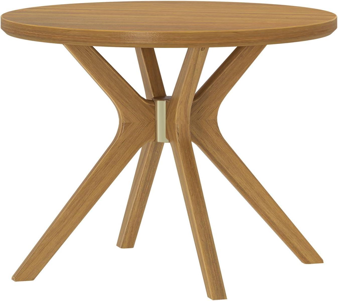 Plank+Beam Verso Round Dining Table, 47" Solid Wood Kitchen & Dining Room Table, Pecan