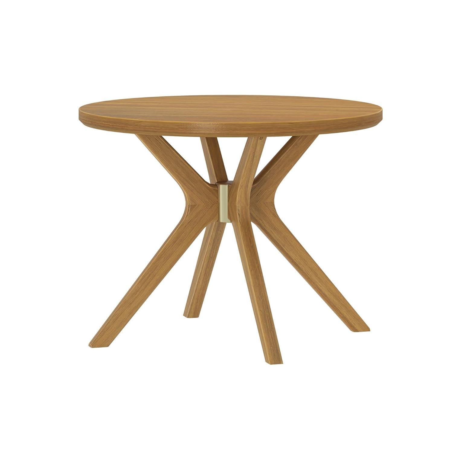 Plank+Beam Verso Round Dining Table, 47" Solid Wood Kitchen & Dining Room Table, Pecan