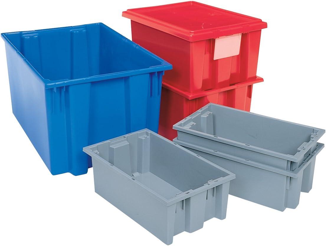 Red High-Density Plastic Nest and Stack Storage Tote