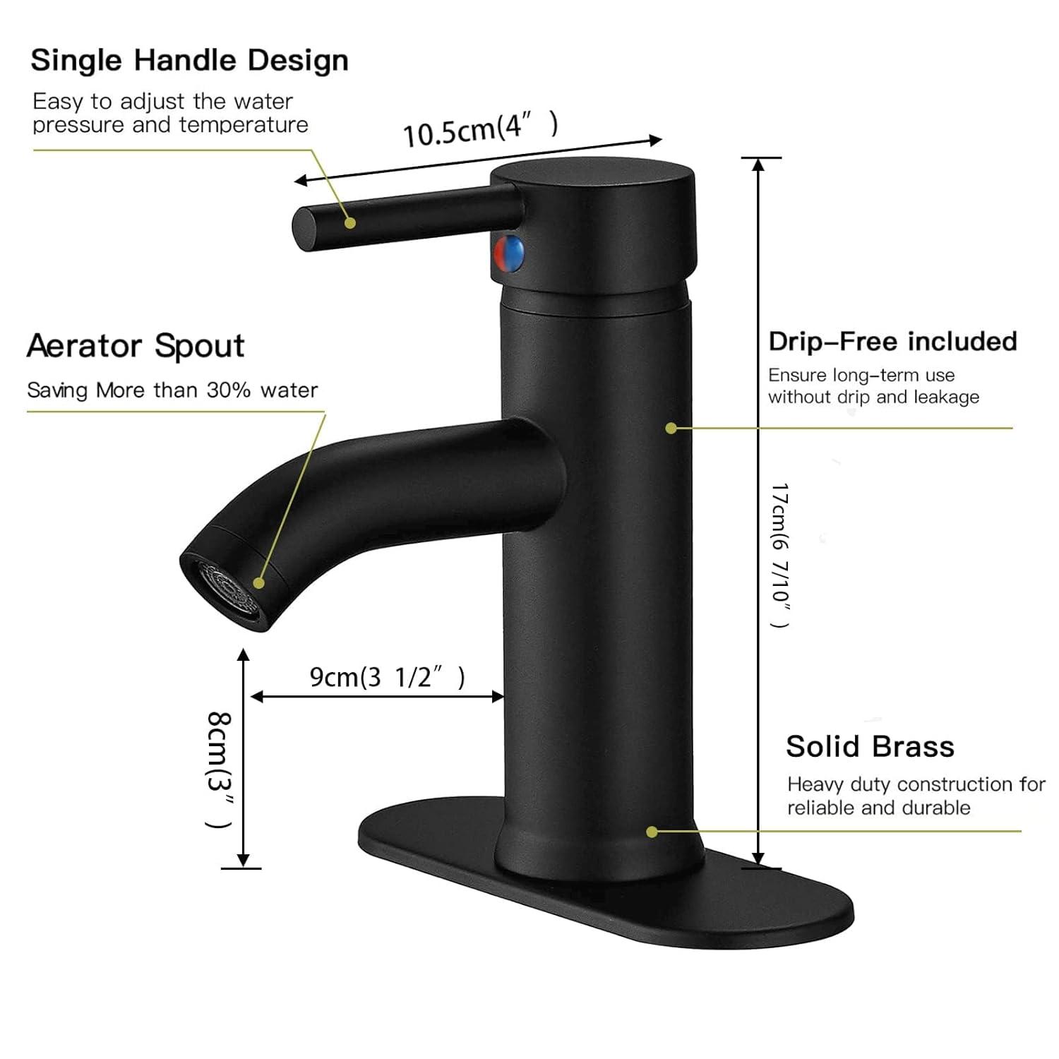 Single Hole Faucet Single-handle Bathroom Faucet with Drain Assembly