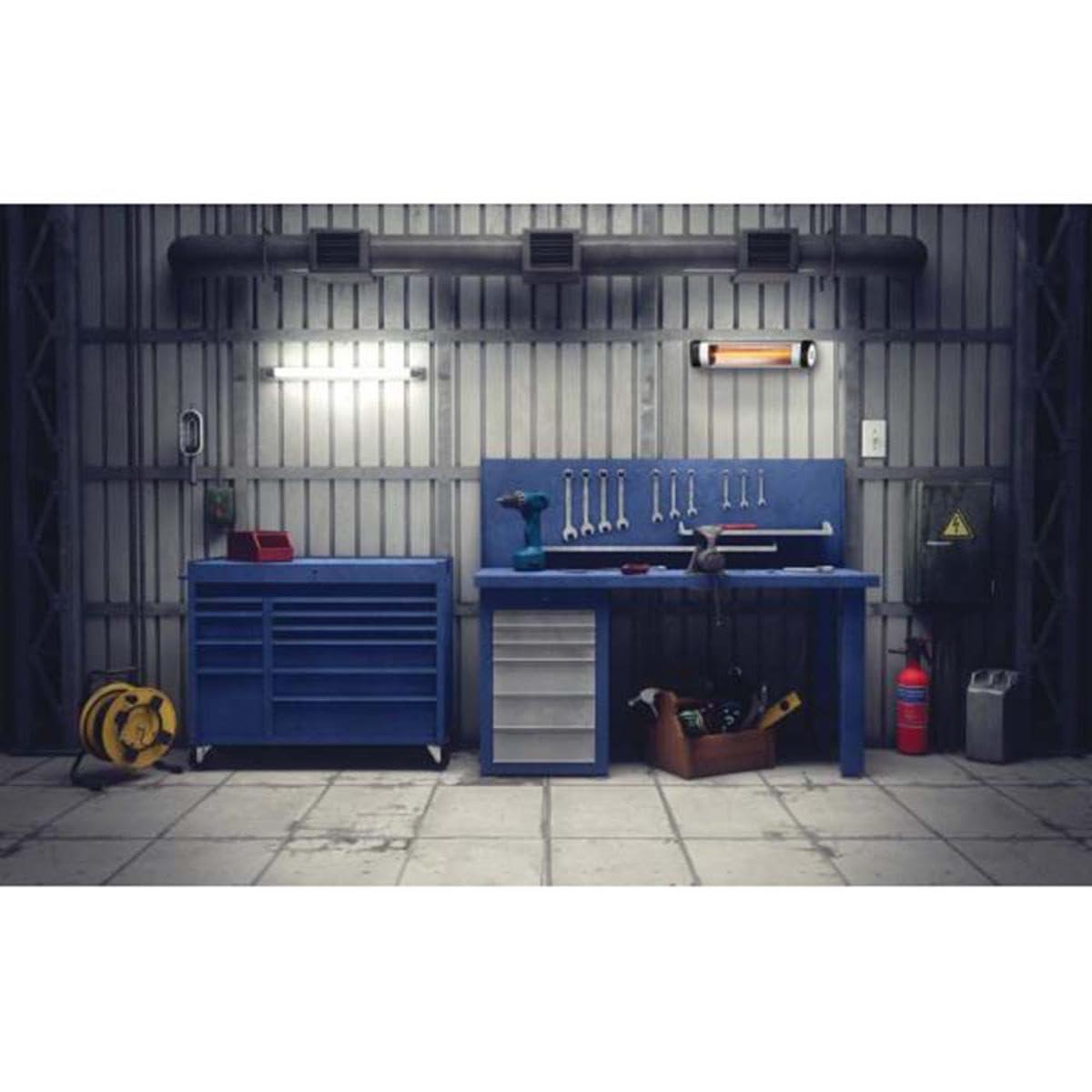 Comfort Zone Outdoor/Indoor Electric Patio Heater with Remote Control - Black/Silver