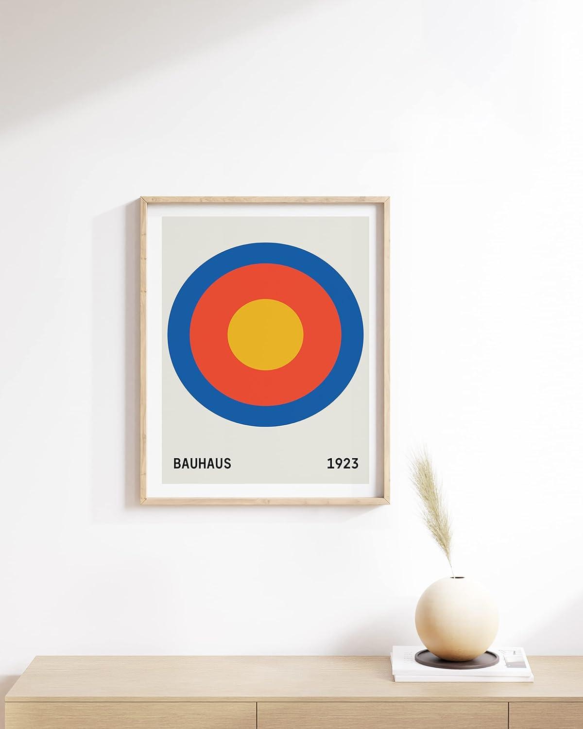 Haus and Hues Bauhaus Poster Colorful Wall Art - Contemporary Wall Art Prints, Vintage Art Circle Wall Decor, Blue Wall Decor for Living Room Art Posters, Geometric Famous Art Prints (Unframed, 12x16)