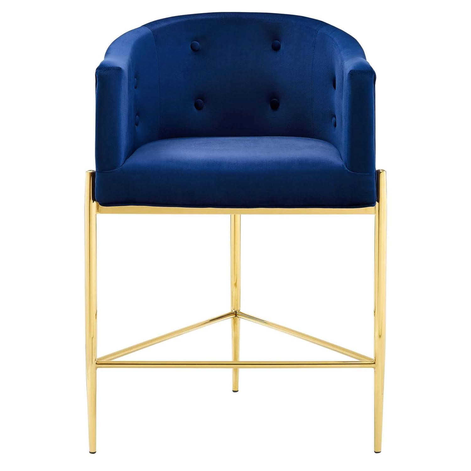 Modway Savour Tufted Counter Stool in Navy