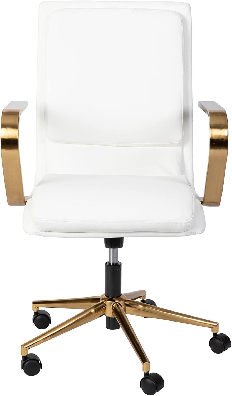 Flash Furniture Mid-Back Designer Upholstered Swivel Executive Office Chair with Armrests