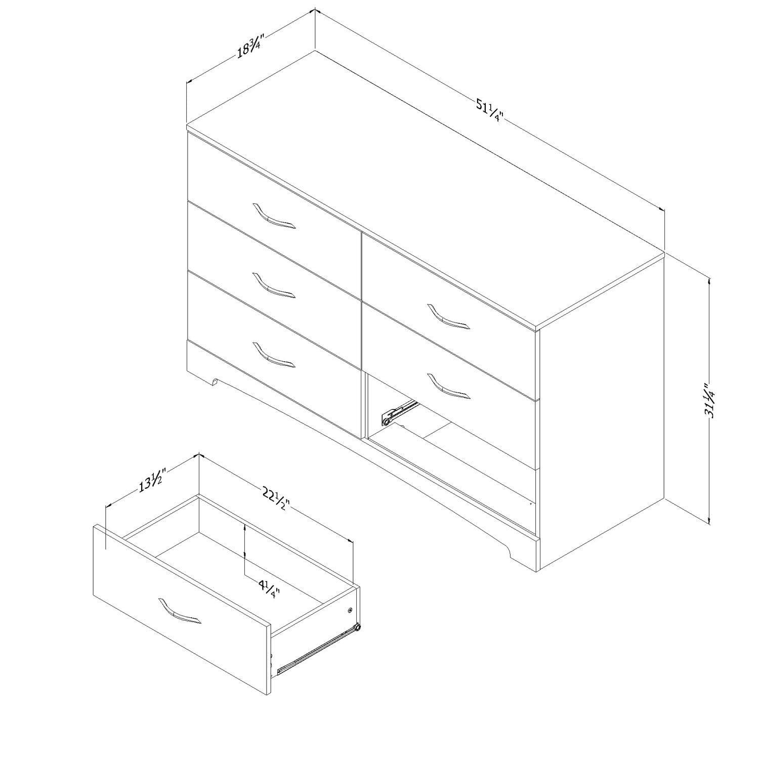 HomeStock Step One 6-Drawer Double Dresser