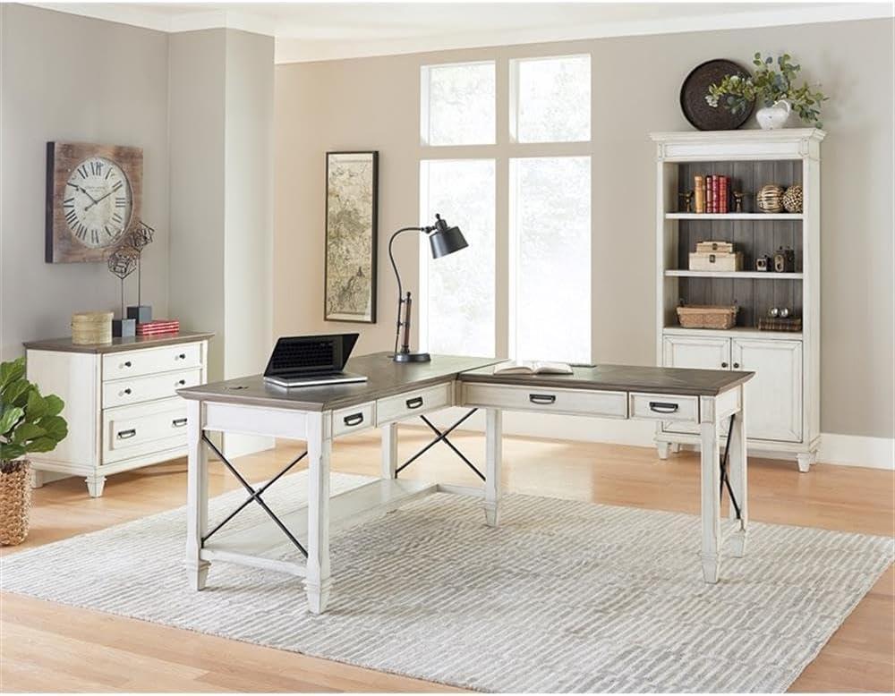 Martin Furniture Open L-Desk, White