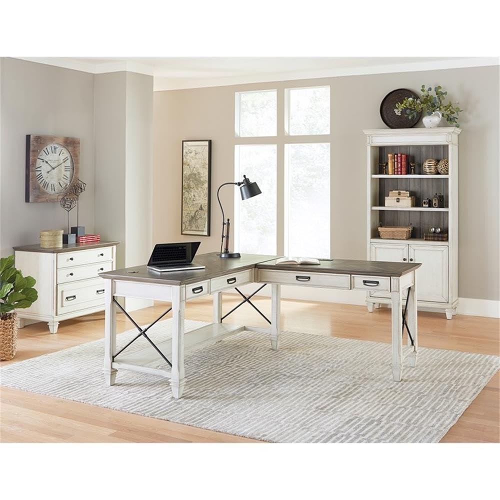 Martin Furniture Open L-Desk, White