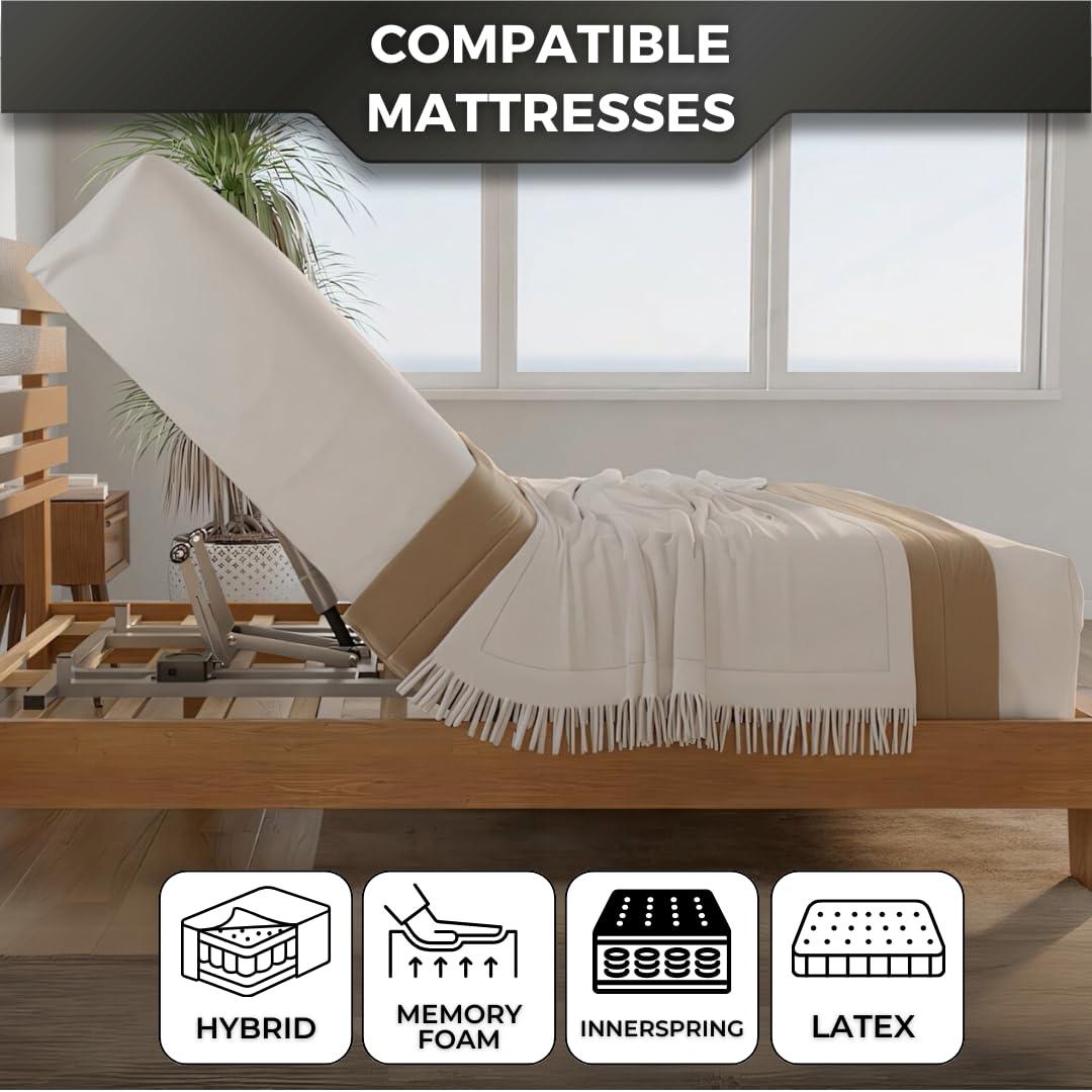 Boyd Sleep King Size Adjustable Base Kit - Lightweight Bed Riser with Wireless Remote, Fast Easy Assembly