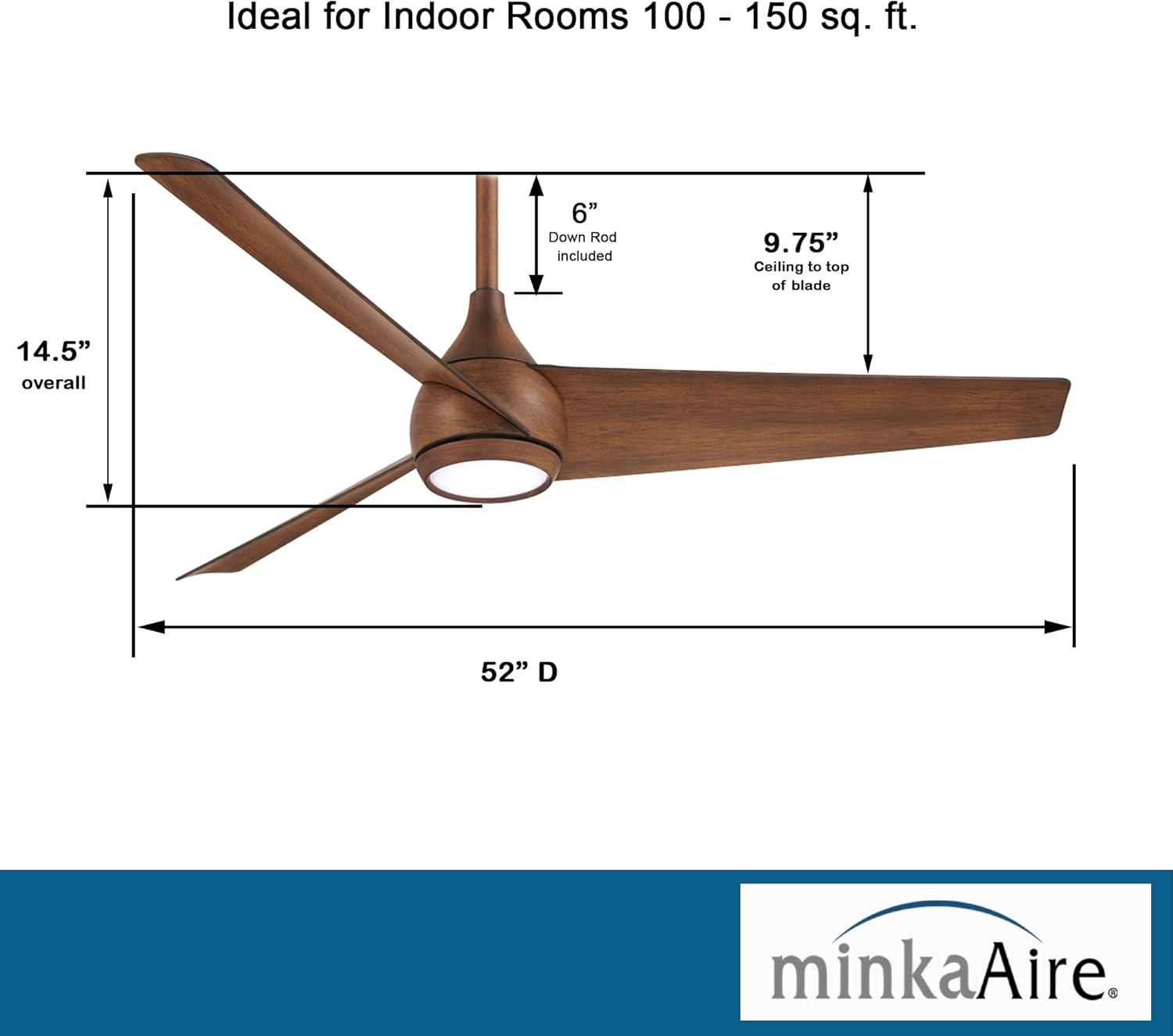 Minka Aire 52'' 3 - Blade LED Smart Standard Ceiling Fan with Remote Control and Light Kit Included