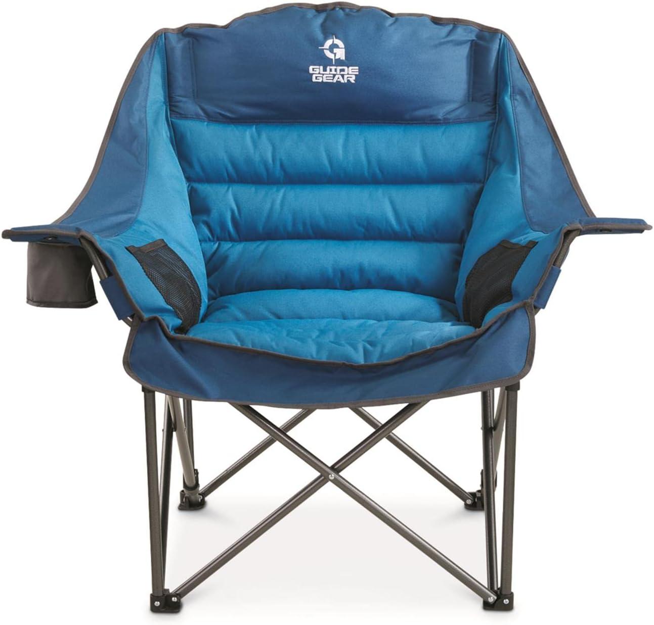 Guide Gear Oversized XL Comfort Padded Camping Chair, 400-lb. Capacity. Red Plaid