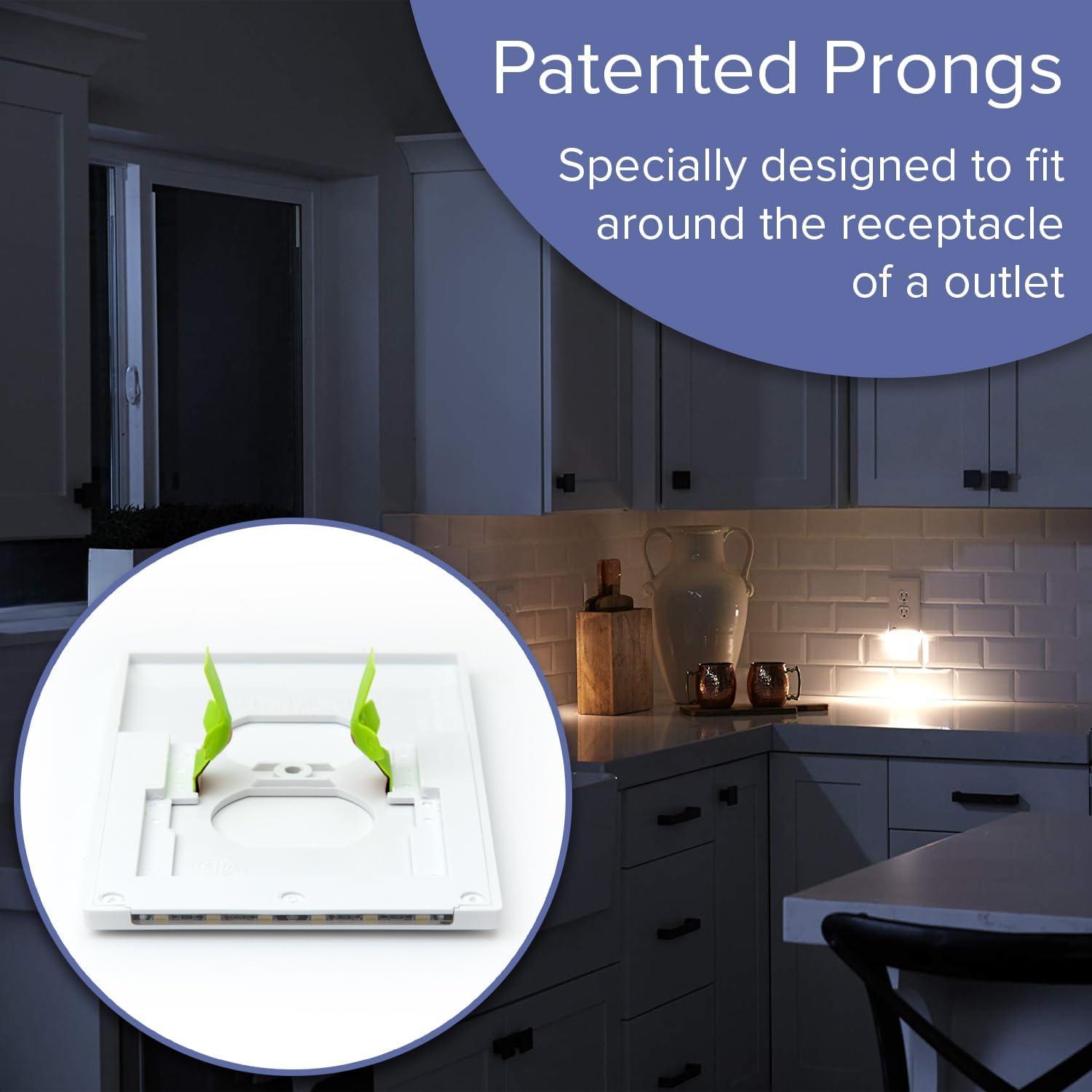 SnapPower GuideLight 2 Wall Plate Night Light - Auto On/Off Sensor - Decor, White (1 Pack)
