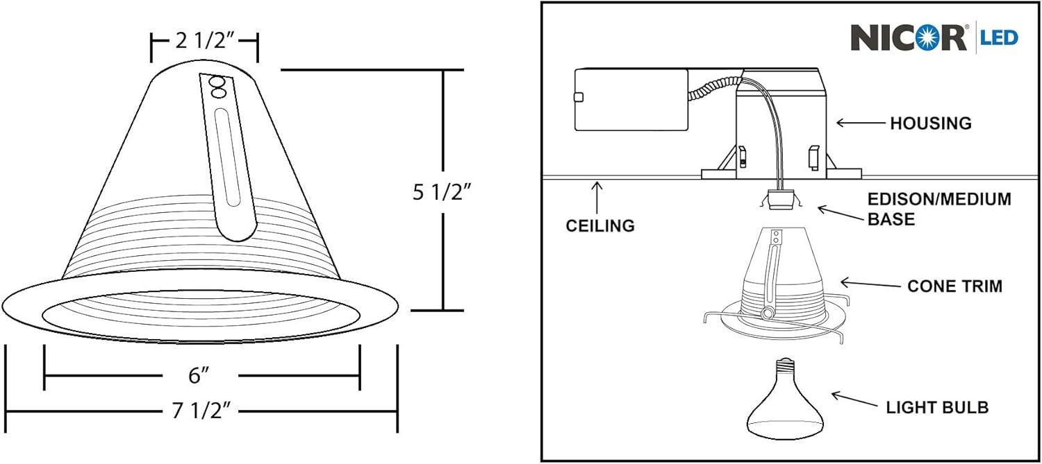 White Aluminum Wet-Location Rated Recessed Light Trim